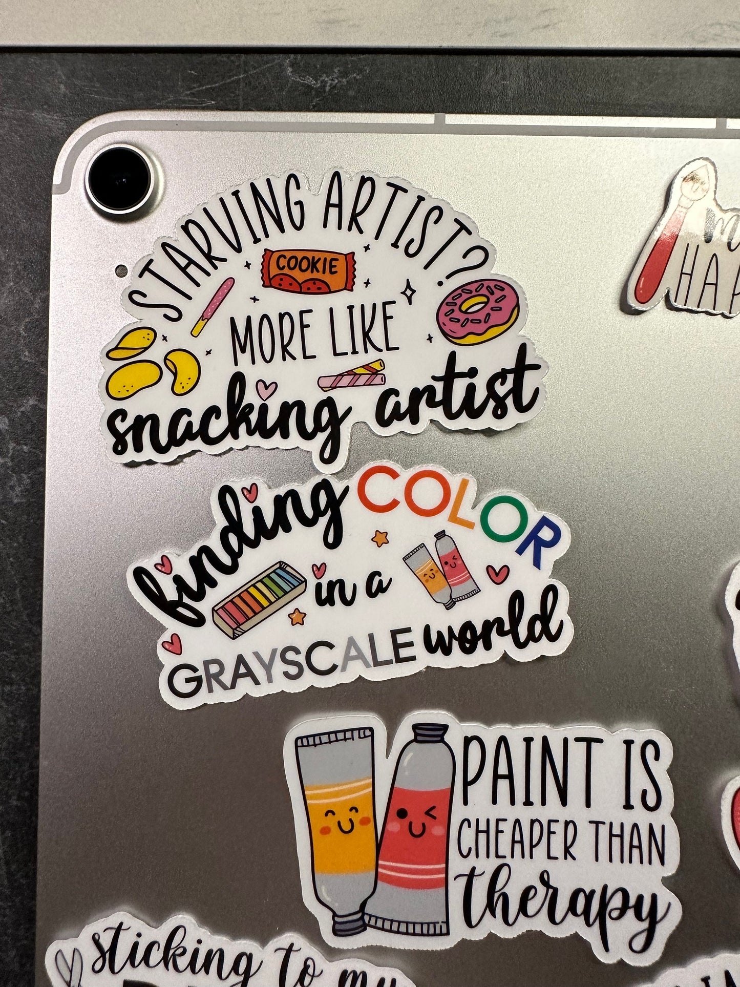 Starving Artist? More Like Snacking Artist custom sticker, craft sticker, unique gift, diy sticker, cricut sticker