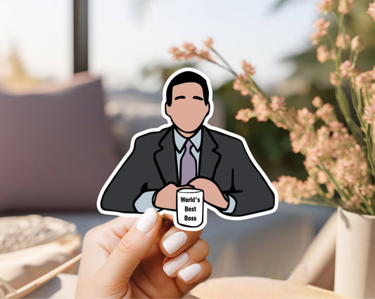 Tribute to Michael Scott, the office, custom handmade, weatherproof and vinyl sticker, laptop sticker