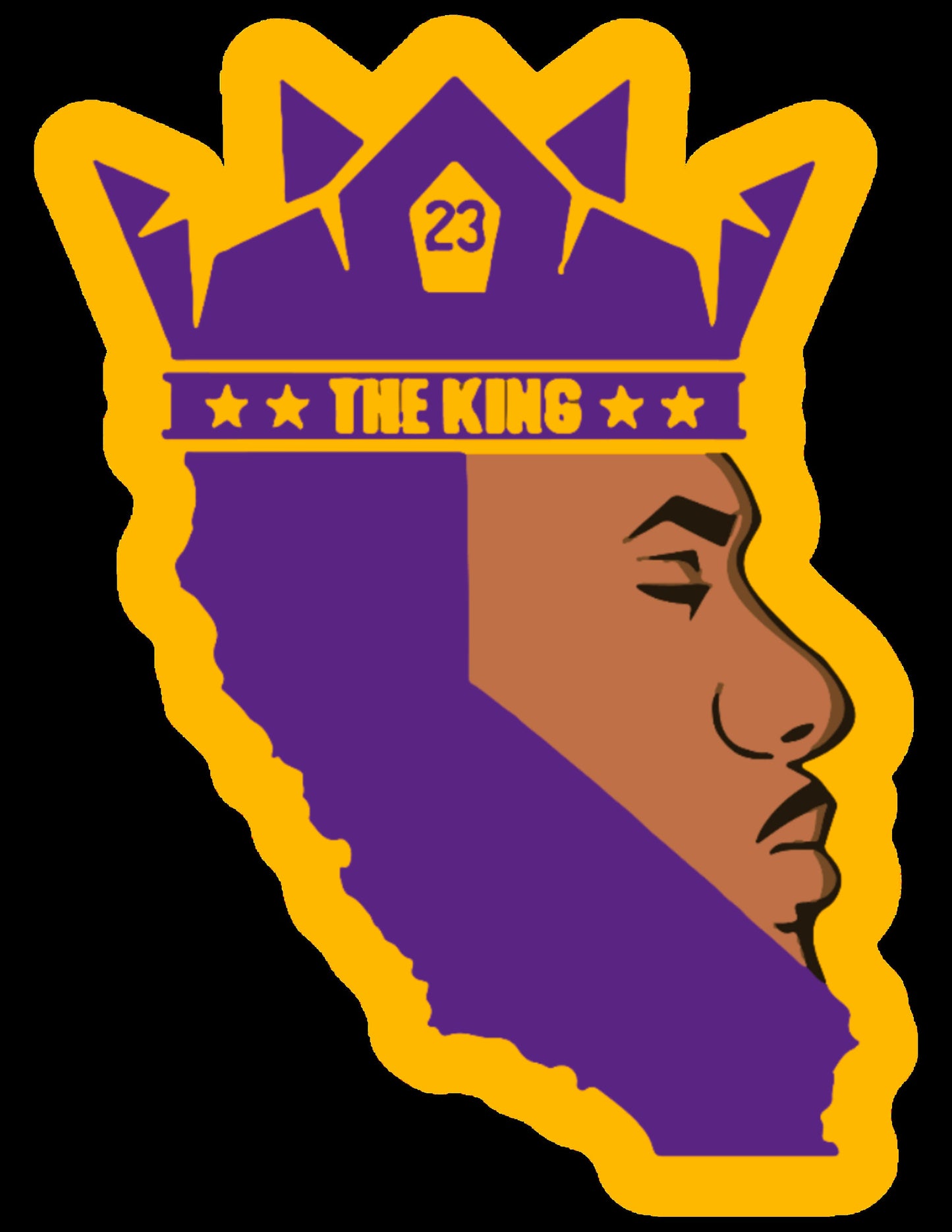 23 The King LA Sports Sticker, custom handmade, weatherproof and vinyl, Sticker, la sports, lakers