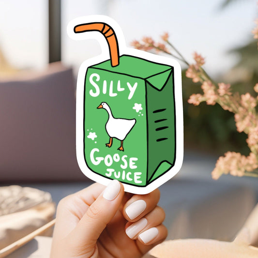 Silly Goose Sticker | Silly Goose Juice, Silly Goose Sticker, funny meme vinyl sticker for laptop, Stanley, hardhat, skateboard, notebook