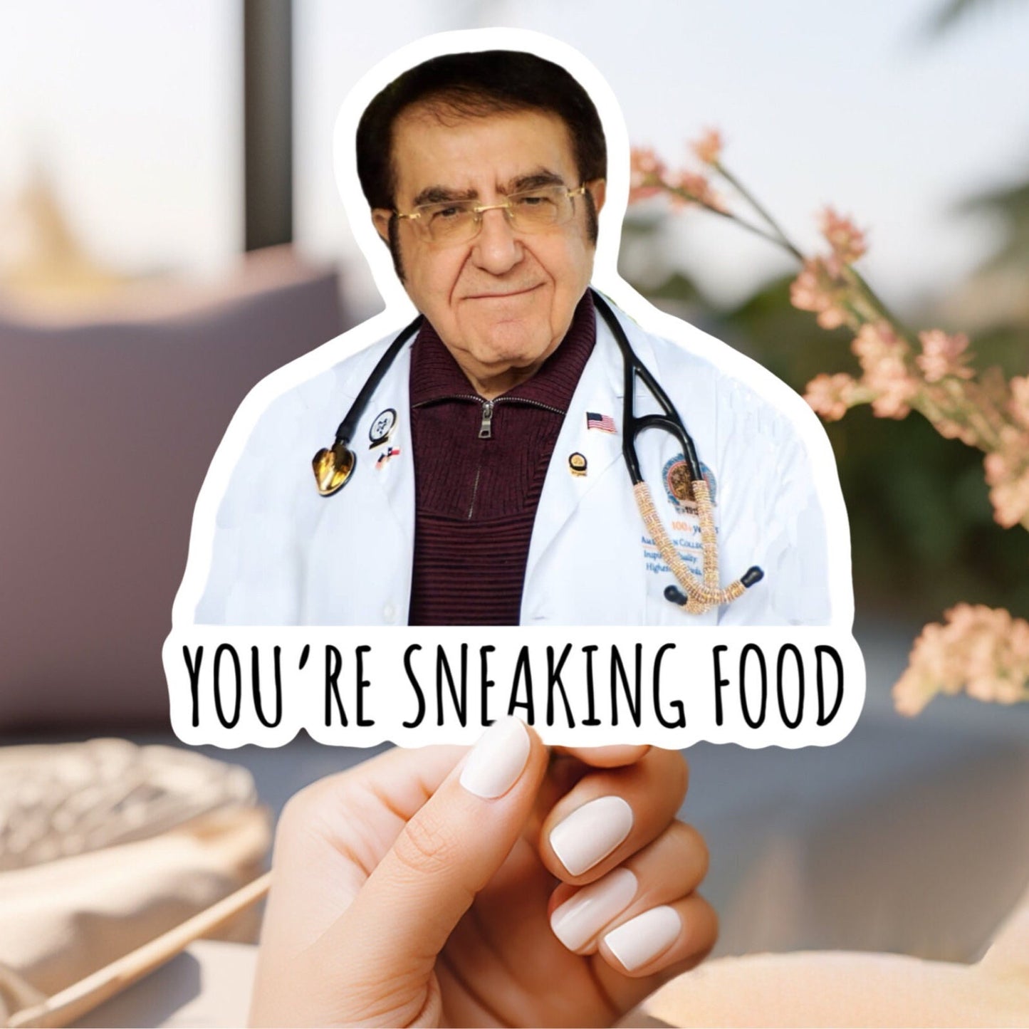 Dr. Now You’re Sneaking Food Sticker Or Magnet | Vinyl Sticker for Laptop, Stanley, Water Bottle, Dr Nowzaradan 600 lb life show