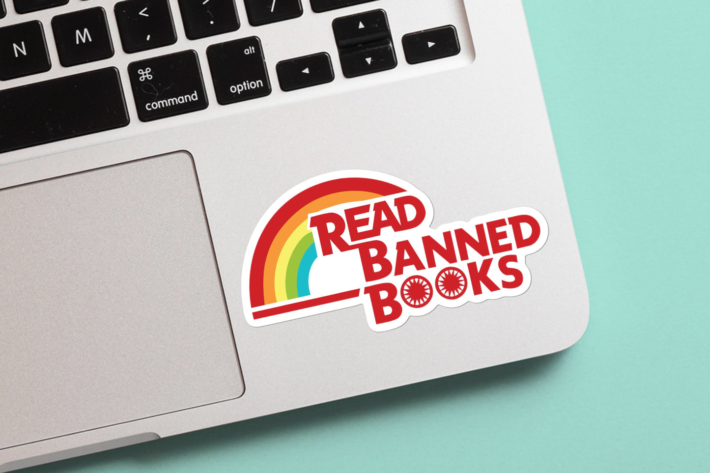 Read Banned Books Sticker, Reading Rainbow Inspired, Weatherproof for laptop, water bottle, skateboard, car, Hardhat, phone case