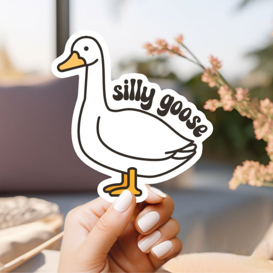 Silly Goose Sticker | Silly Goose, Silly Goose Sticker, funny meme vinyl sticker for laptop, Stanley, hardhat, skateboard, notebook