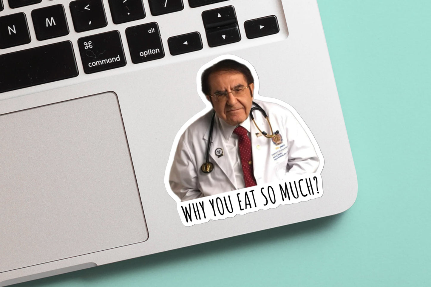 Dr. Now Why You Eat So Much Sticker Or Magnet | Vinyl Sticker for Laptop, Stanley, Free Shipping, Water Bottle, Dr Nowzaradan, 600 lb life