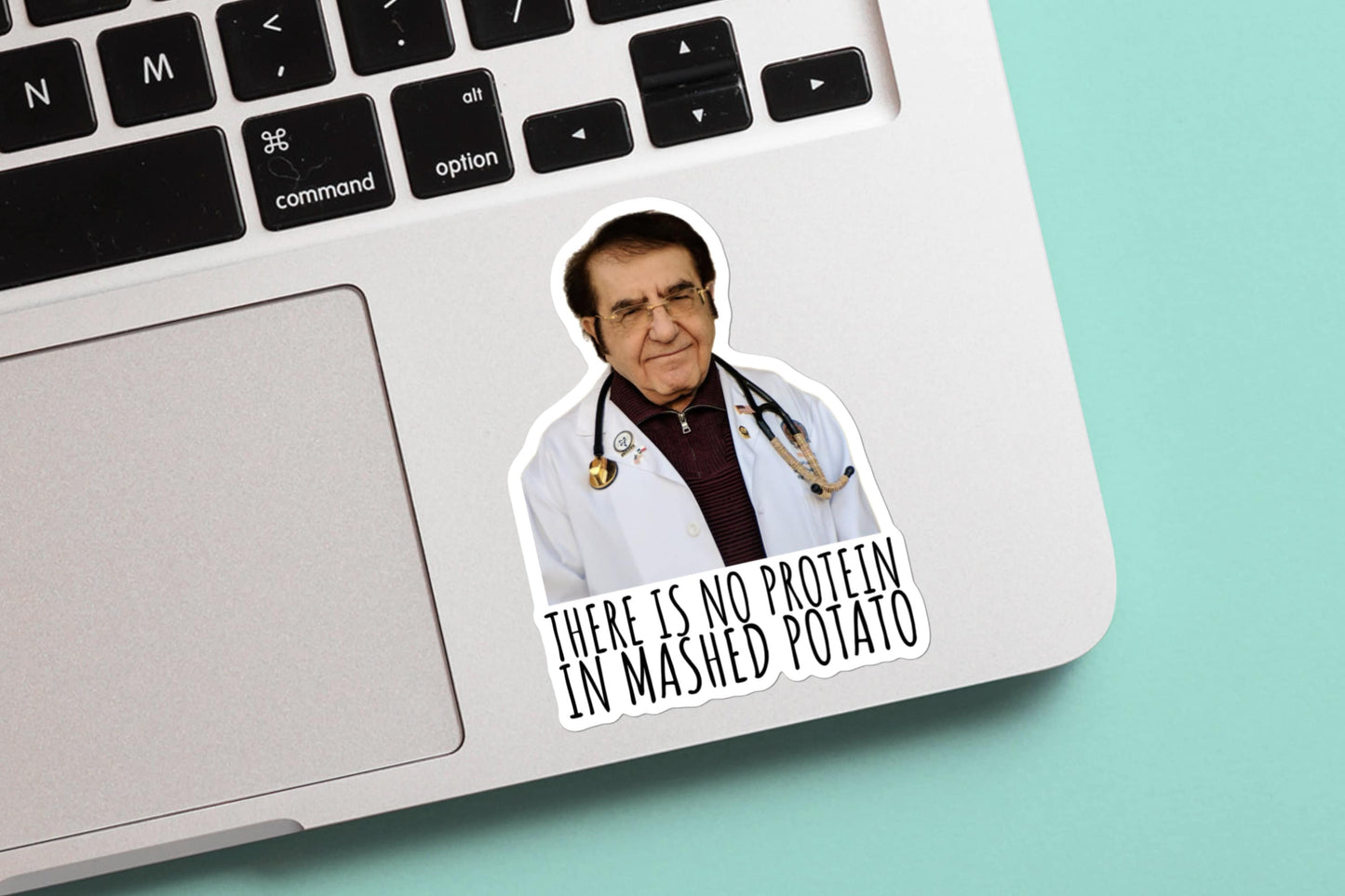 Dr. Now There Is No Protein in Mashed Potato Sticker Or Magnet | Vinyl Sticker for Laptop, Stanley, Water Bottle, Dr Nowzaradan 600 lb life