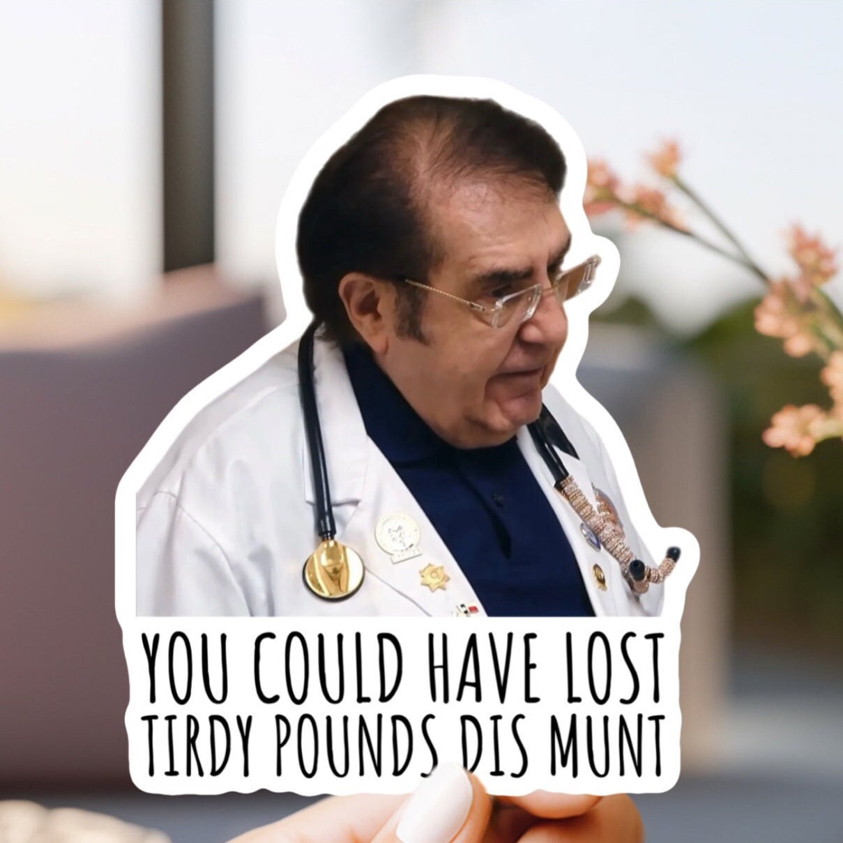 Dr. Now You Could Have Lost Tirdy Pounds Dis Munt Sticker Or Magnet | Vinyl Sticker for Laptop, Stanley, Water Bottle, Dr Nowzaradan 600 lb