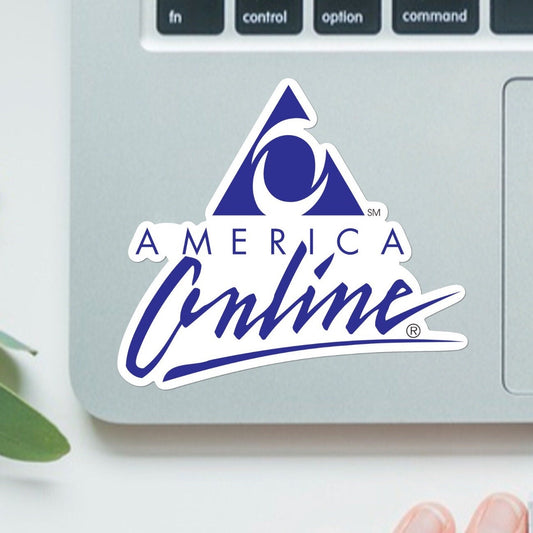 America Online Logo Sticker- Nostalgic, 90’s kid, 80’s kid, water bottle, laptop, vinyl, weatherproof, meme sticker, nostalgia