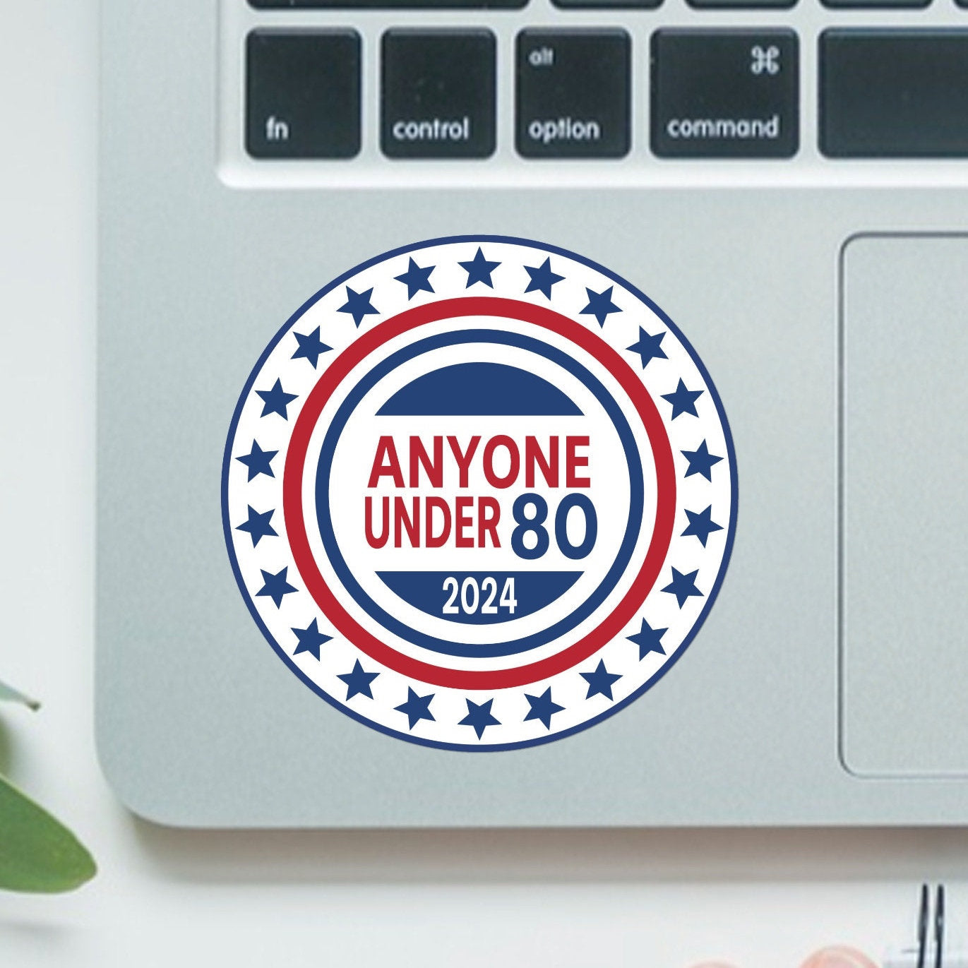 Anybody Under 80 2024 Election - 2024 Election, Funny Meme Sticker, Politics, Joe Biden, Donald Trump, water bottle, laptop sticker