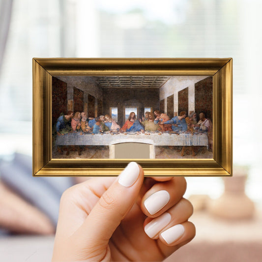 The Last Supper Leonardo da Vinci in Frame Sticker - For Art Lovers, Water Bottle, Cellphone, Case, Laptop, Weatherproof, Leonardo da Vinci