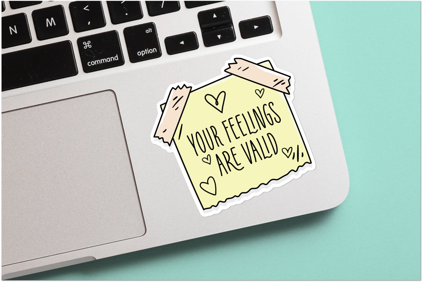 Sticky Note Affirmation Sticker Your Feelings Are Valid | Positivity Stickers, Mental Health Support, Laptop, Stanley, Water Bottle