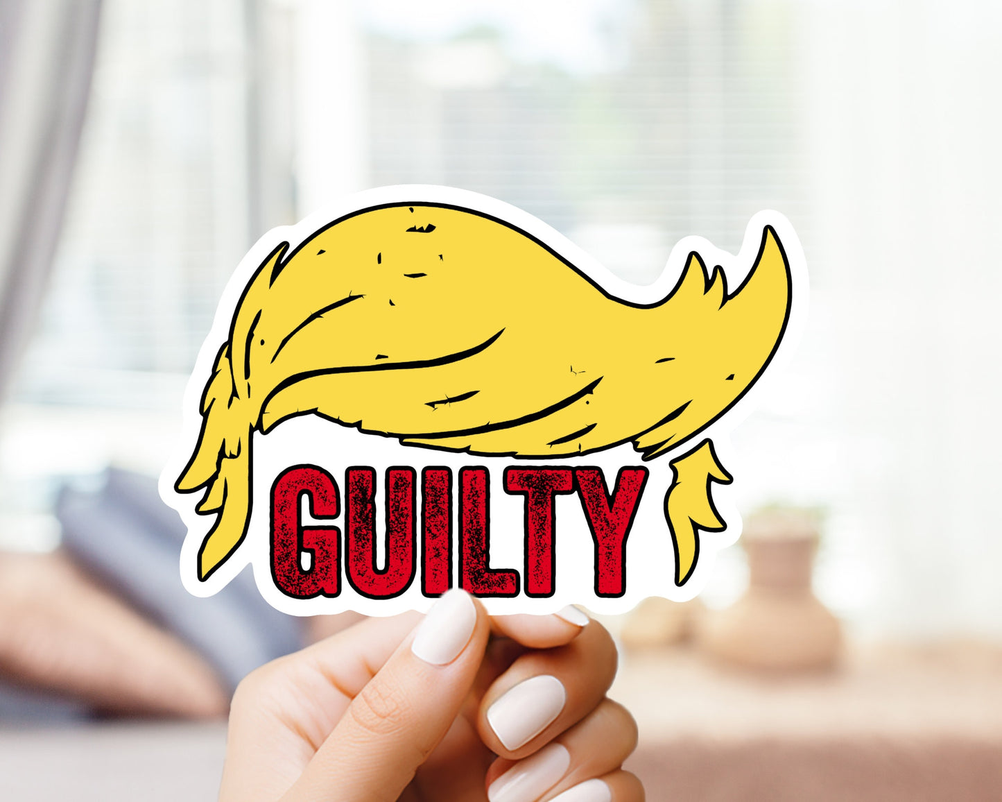 Trump GUILTY Sticker - A Historic Moment in History, Donald Trump, 34 Counts found guilty, vinyl sticker, laptop, cellphone case, gift