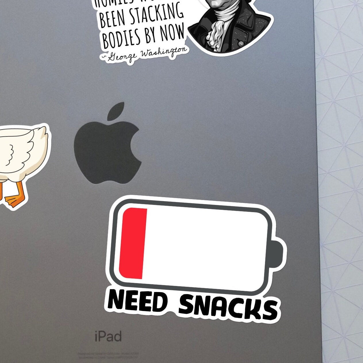 Need Snacks Low Battery Meter Sticker - Perfect for the Hangry Person in your life - Funny, Cute, Low Energy, Mental Health, Water Bottle