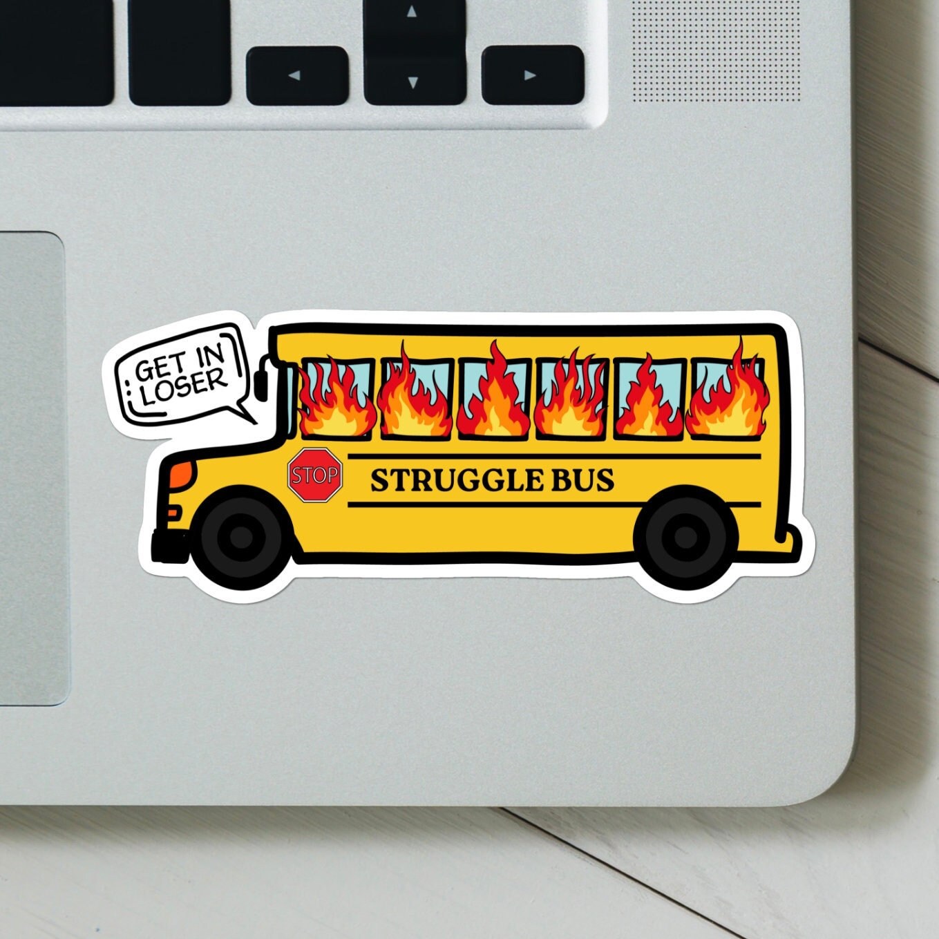 Struggle Bus Mental Health Anxiety Sticker - Funny, Supportive Sticker, for Laptop, Water Bottle, Hydroflask, Awareness, Gift for him her