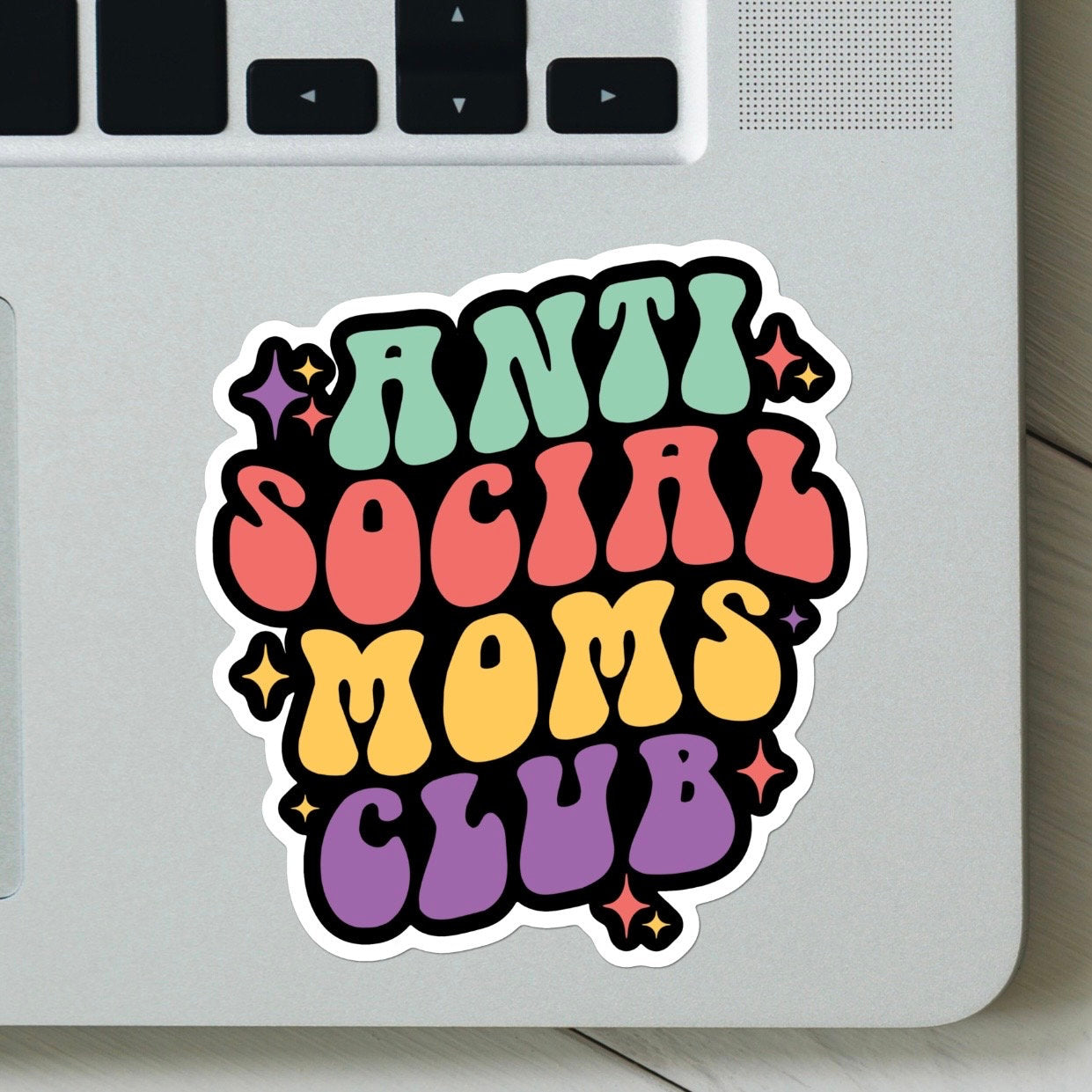 Anti Social Moms Club Sticker - Funny, Mental Health Decal for laptop, Water Bottle, Hydroflask, Gift for Him and Her, Mom, Mama Bear