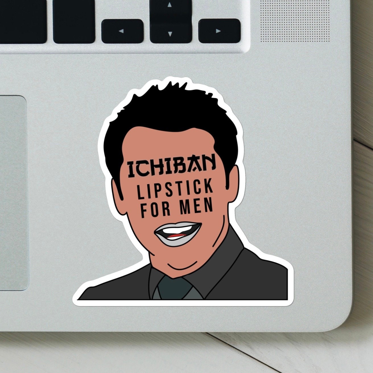 Friends Joey Ichiban Lipstick for Men Sticker - Funny Sticker for Friends fans, custom handmade, weatherproof and vinyl sticker, laptop