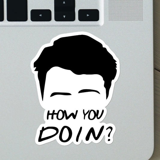 Friends Joey Tribiani How You Doin? Sticker  weatherproof and vinyl sticker, laptop sticker, water bottle, chandler, Friends Fans