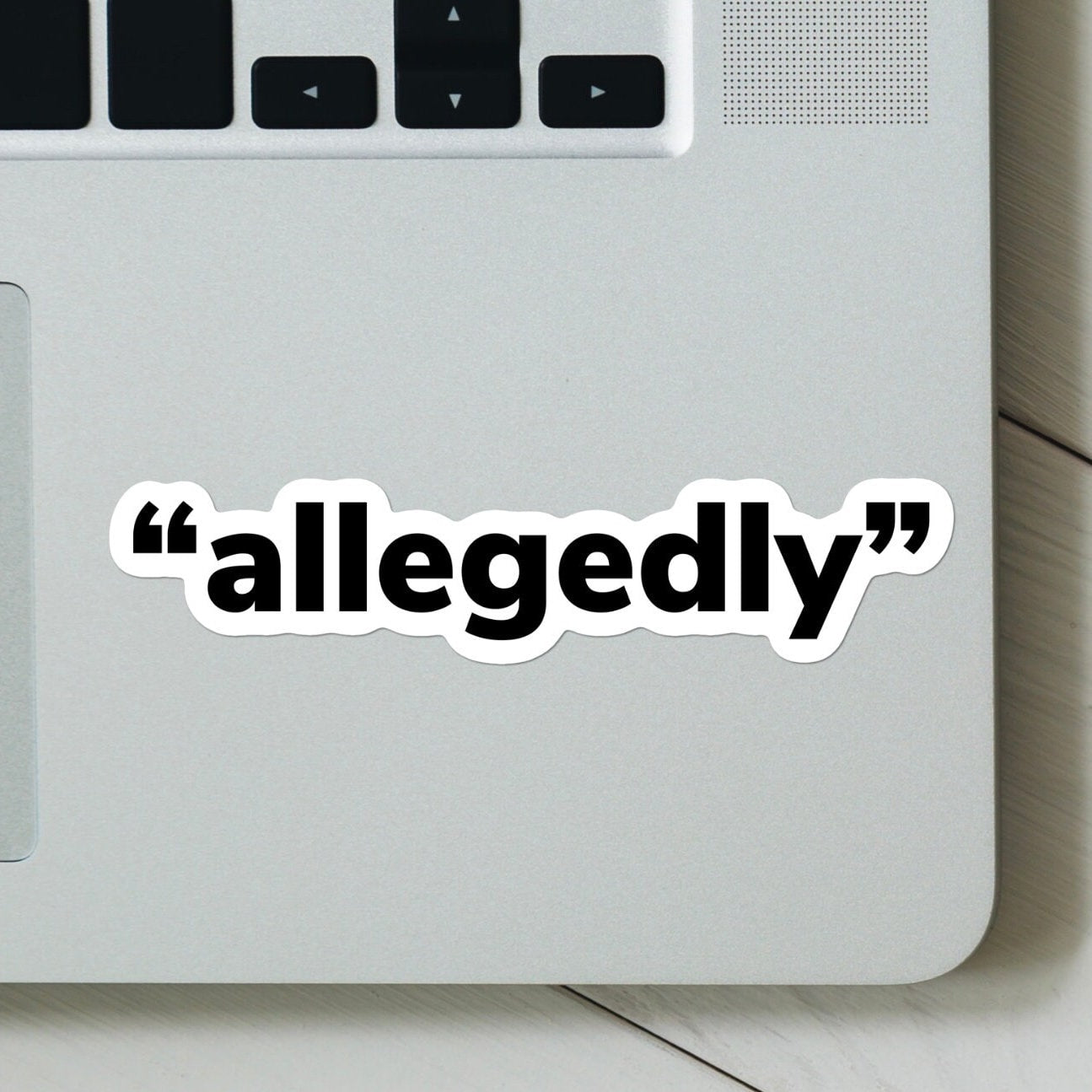 Allegedly Sticker - Funny sticker for Laptop, Water Bottle, Hydroflask, Stanley, Cellphone Case, etc.