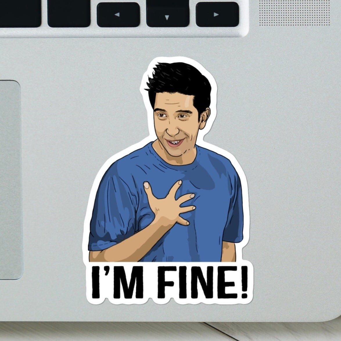 Ross “i’m fine” friends sticker - funny sticker for fans of friends tv show - for laptop, water bottle, case, gifr for him and her