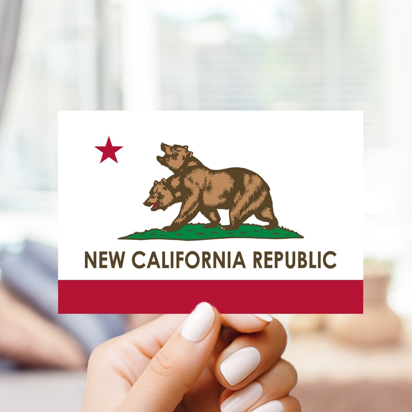 The new california republic flag ncr sticker - ncr, wasteland, for laptop, water bottle, haydroflask. gamer fans, gamer nerds, unique gift