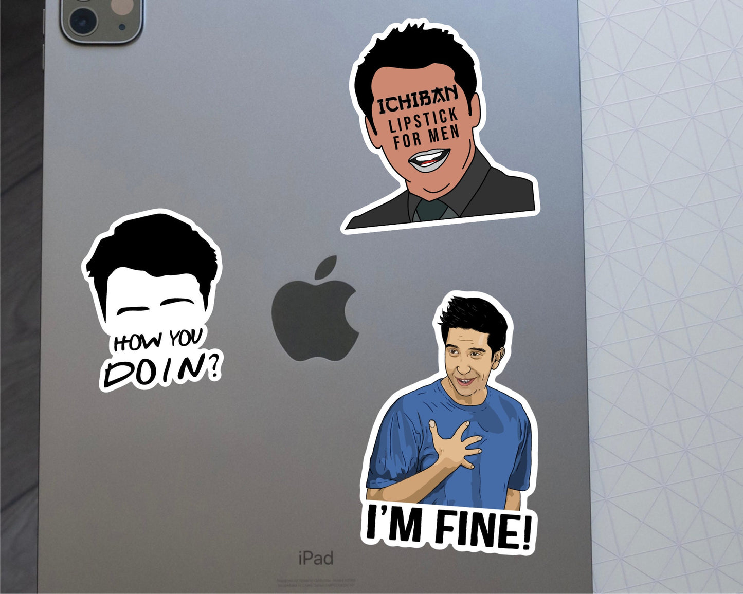 Friends Joey Ichiban Lipstick for Men Sticker - Funny Sticker for Friends fans, custom handmade, weatherproof and vinyl sticker, laptop