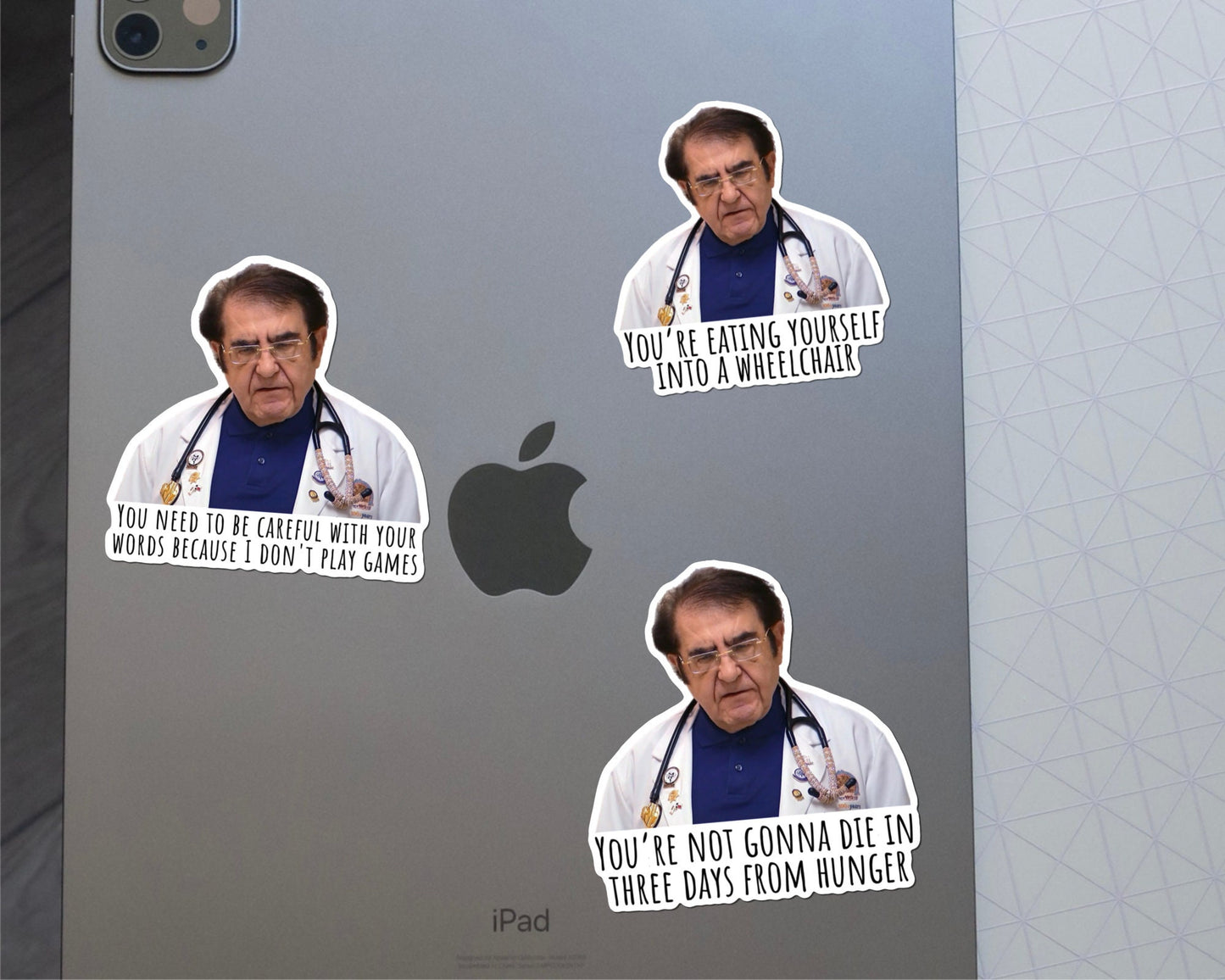 Dr. Now You’re Eating Yourself Into A Wheelchair Sticker Or Magnet | Vinyl Sticker for Laptop, Water Bottle, Dr Nowzaradan